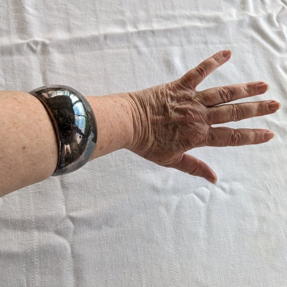 David Varsano 79g Chunky Sterling Electroform Bracelet 60s Mod - Picture 1 of 15